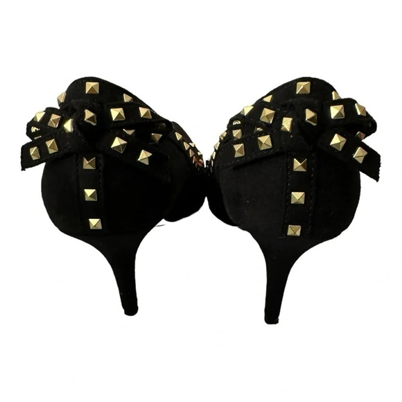 Elle Black Faux Suede Pumps - Picture 5 of 6